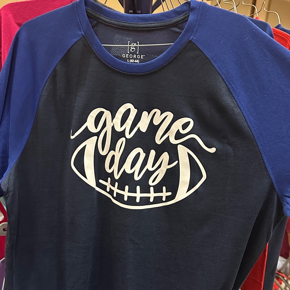 NWT George Navy and Royal Blue Game Day Tee